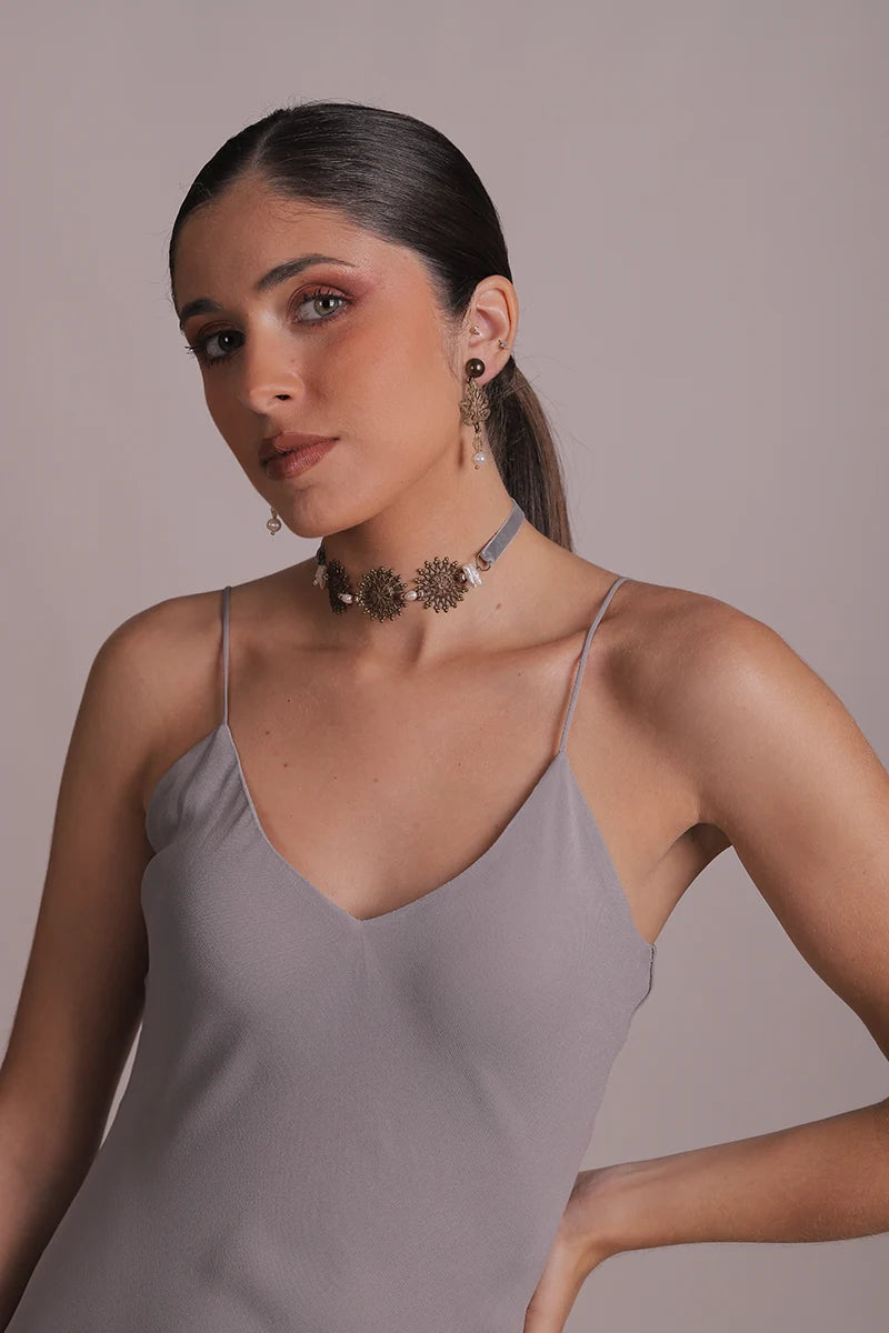 Choker Beth gris