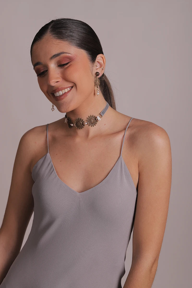 Choker Beth gris