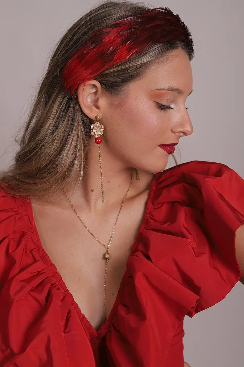 Pendientes Carcasona rojo