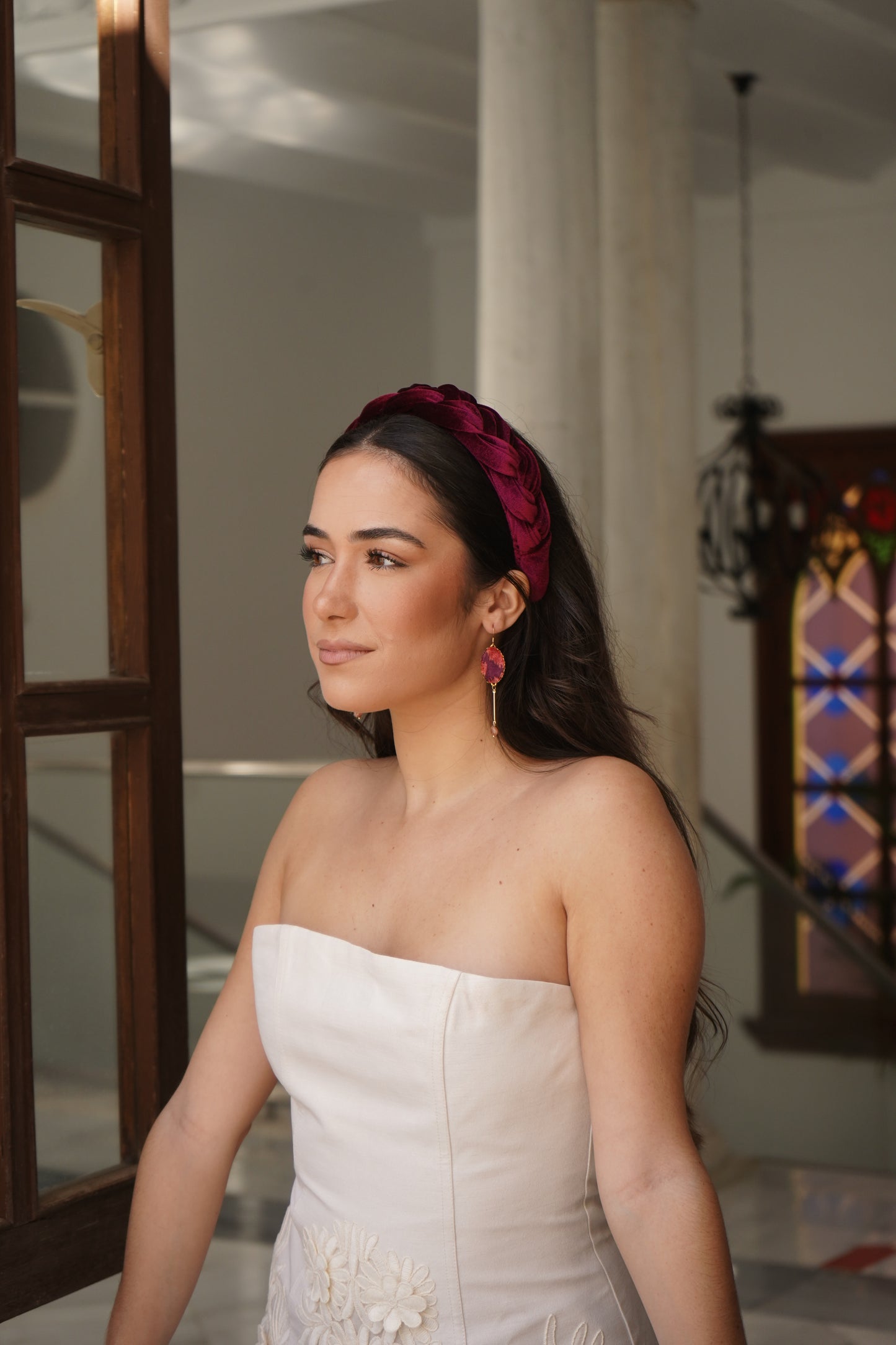 Pendientes Velvet Burdeos-Caldera