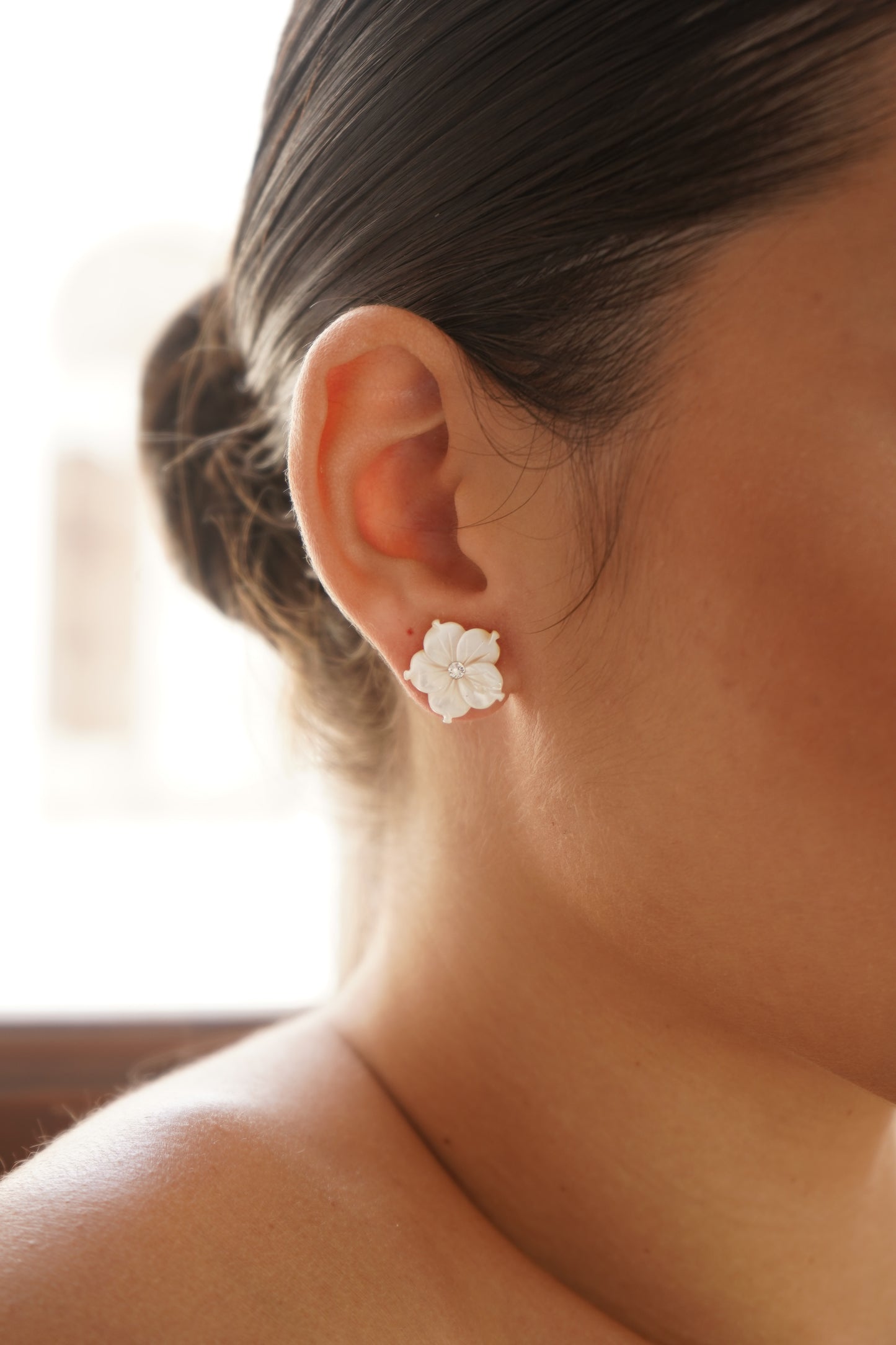 Pendientes Nácar Blanco