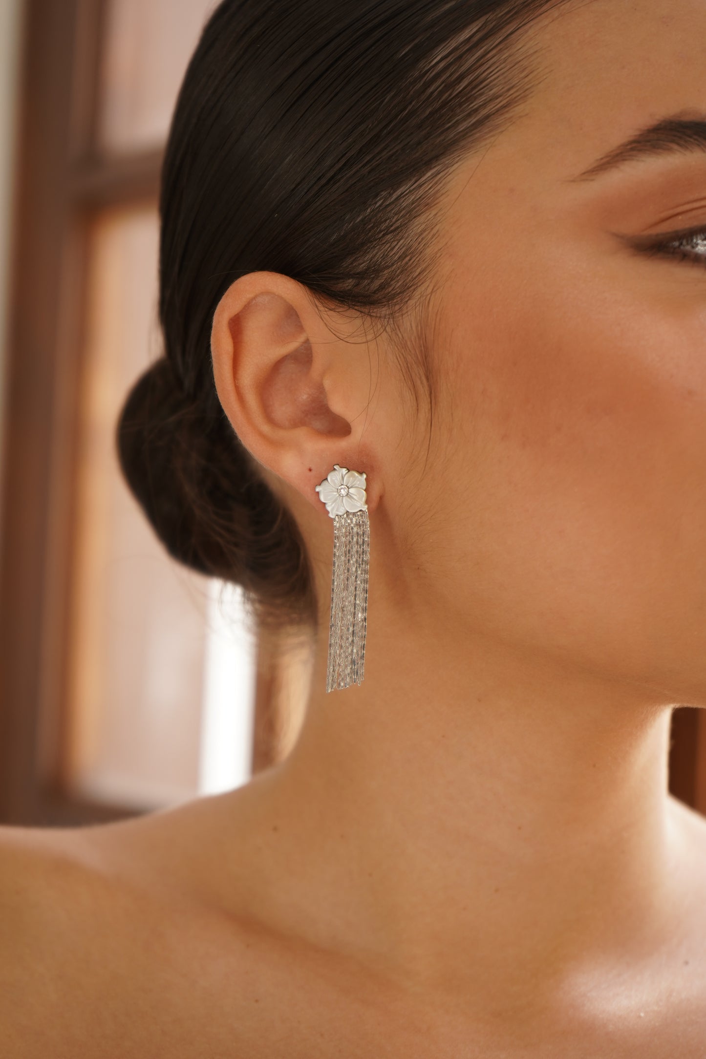Pendientes Nácar Gris-plata
