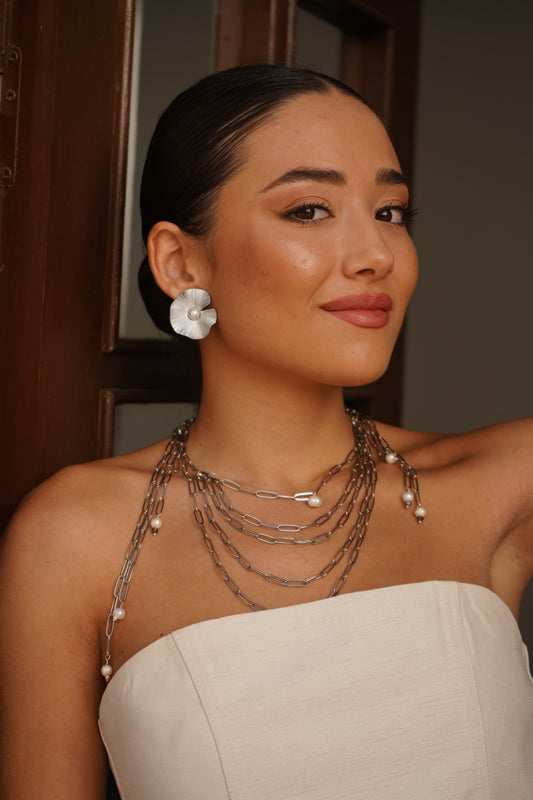 Pendientes Loto Plata