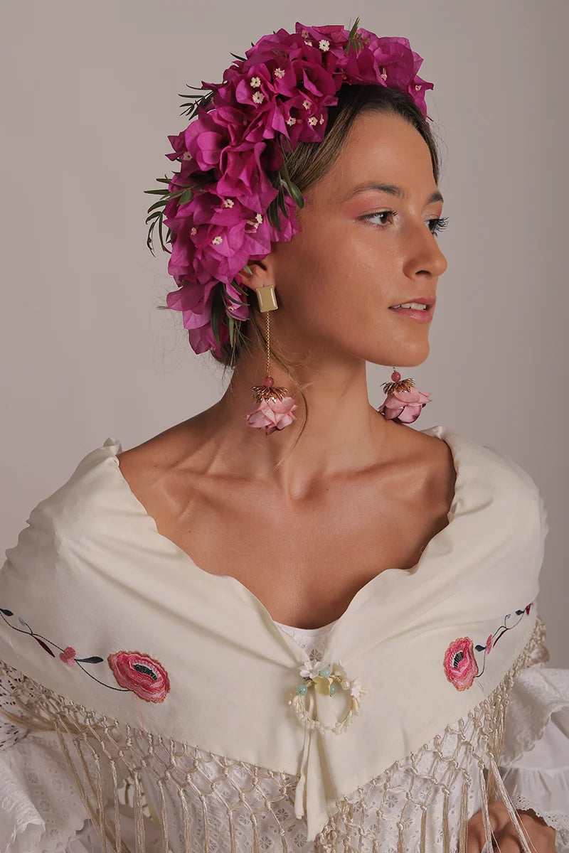 Pendientes Rosa Flamenco