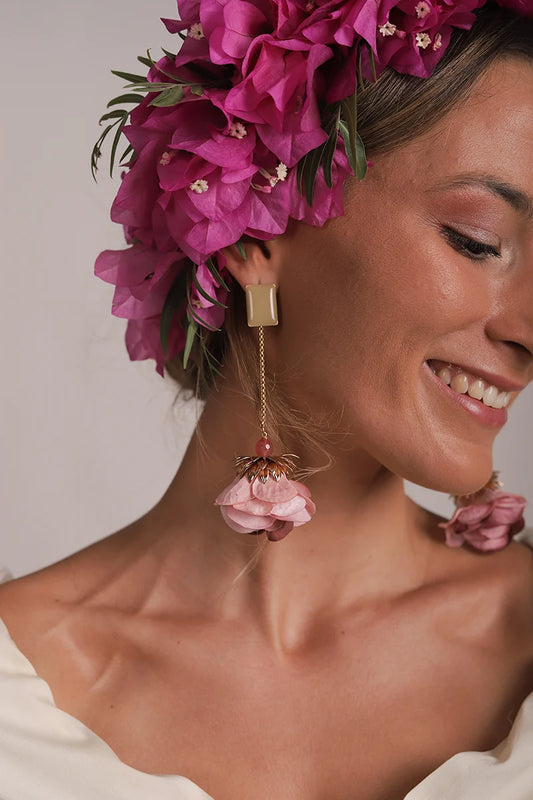 Pendientes Rosa Flamenco