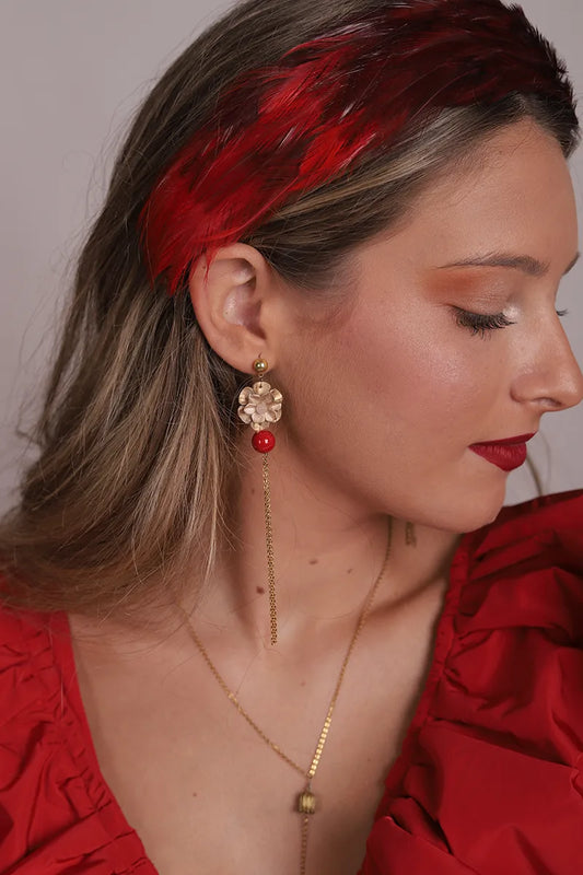 Pendientes Carcasona rojo