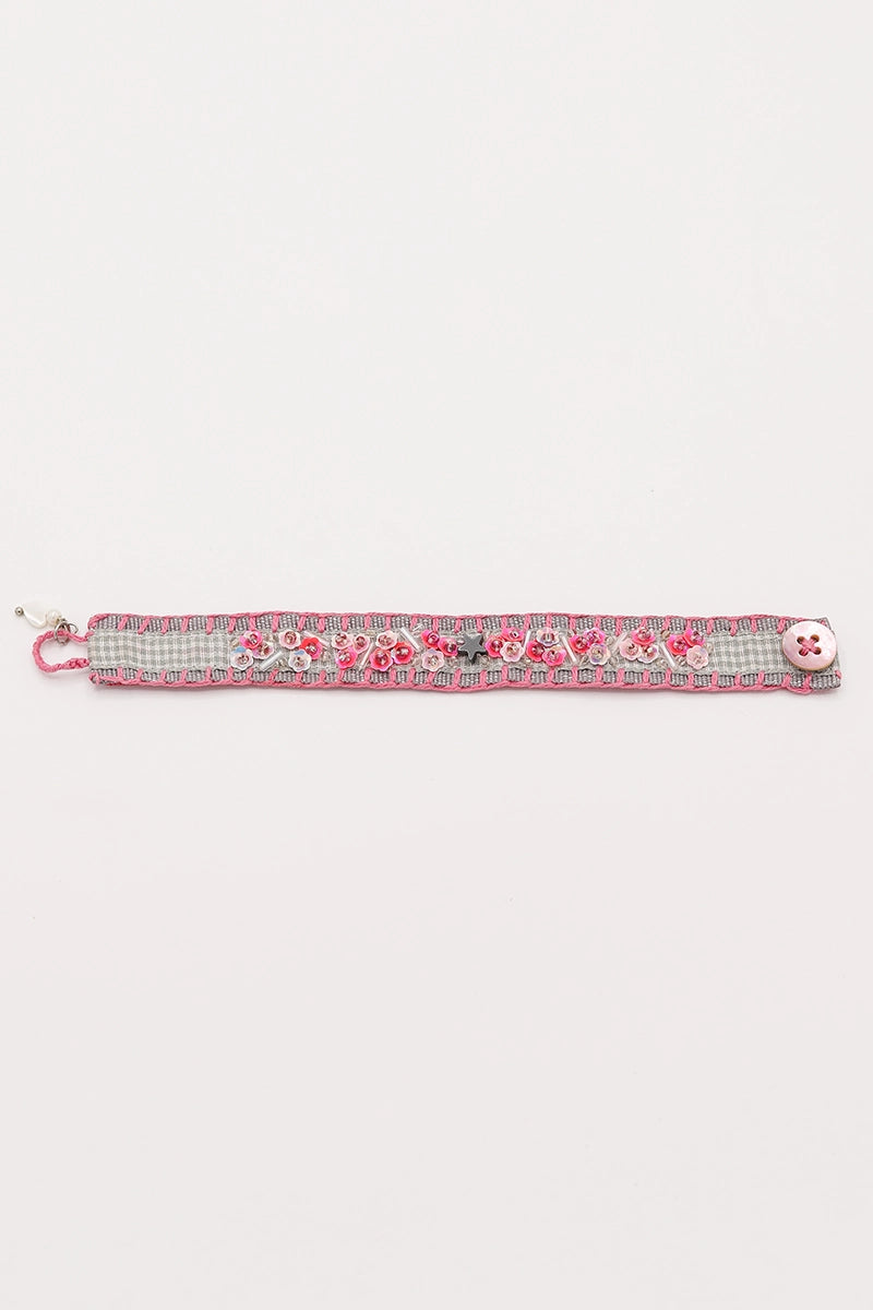 Pulsera de tela Rosa