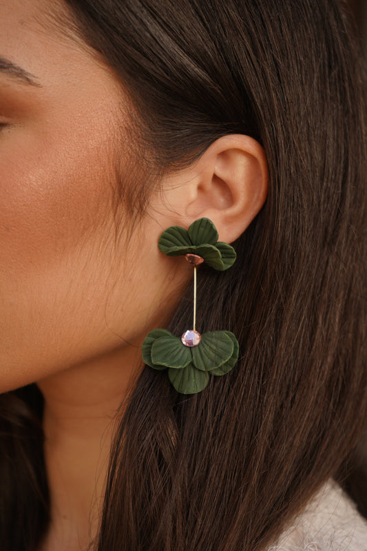 Pendientes Selia Verde y Rosa
